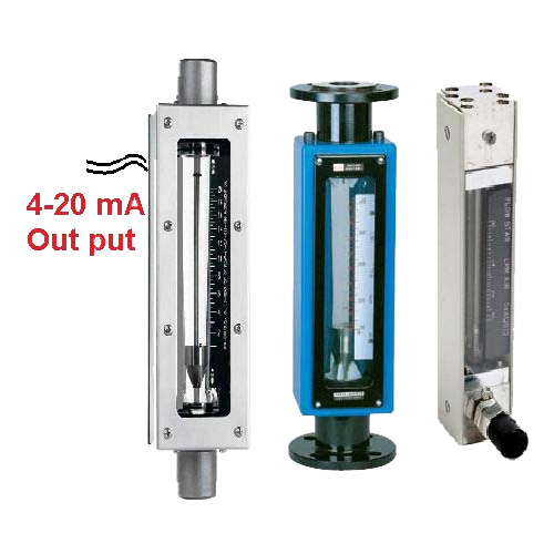 Glass tube rotameter with transmitter